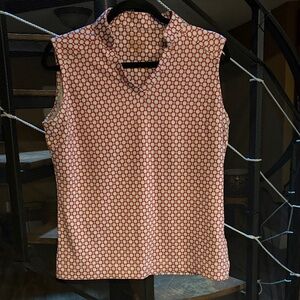 Adidas Red and White Sleeveless Blouse